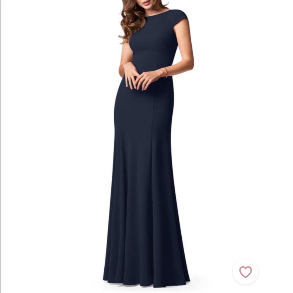 Azazie Meara Bridesmaid Dress in Dark Navy